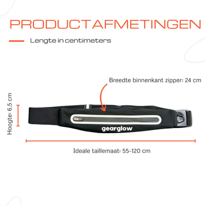 GearGlow® Reflecterende Hardloop Heupband - Zwart