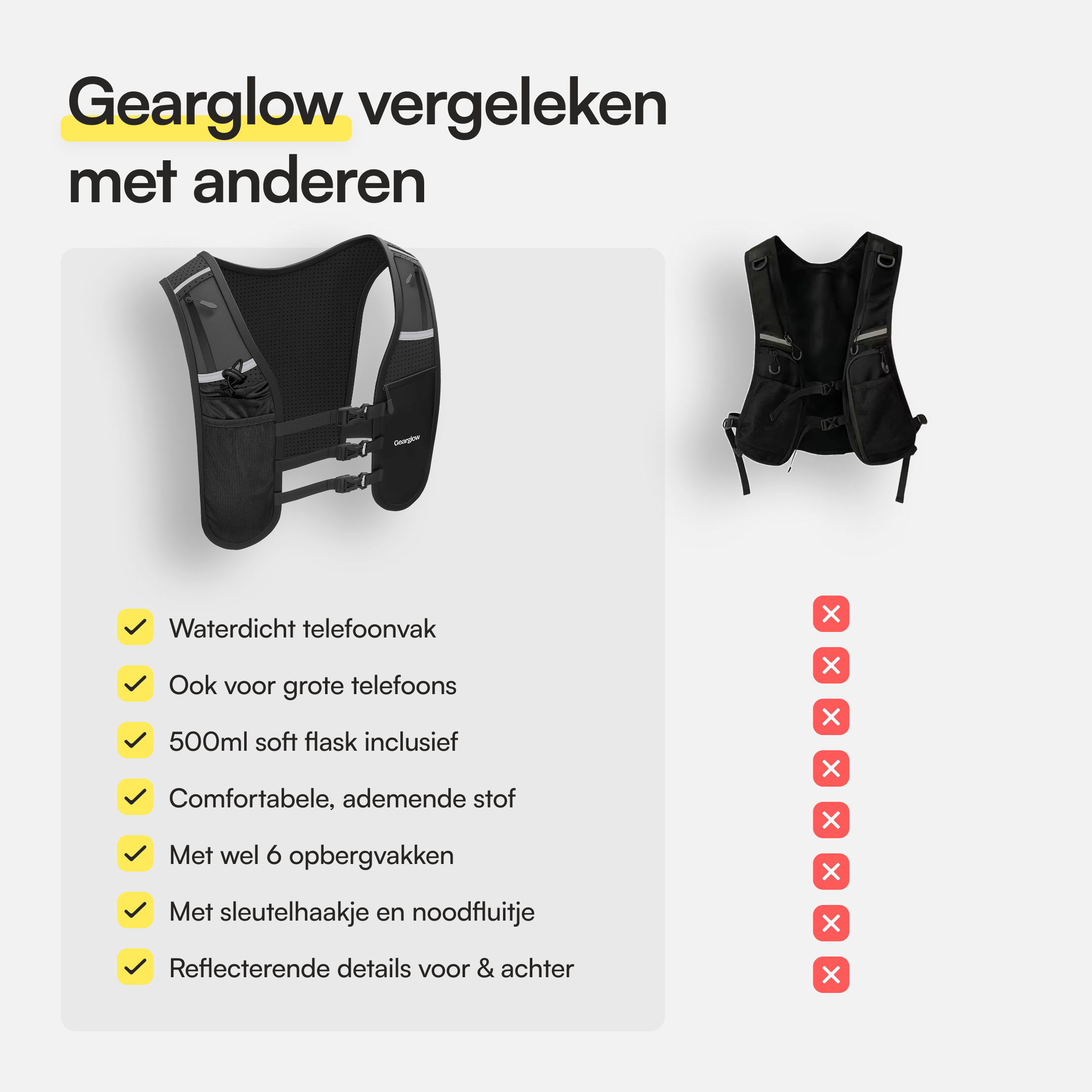 Reflecterend Hardloopvest met 500ml Knijpfles