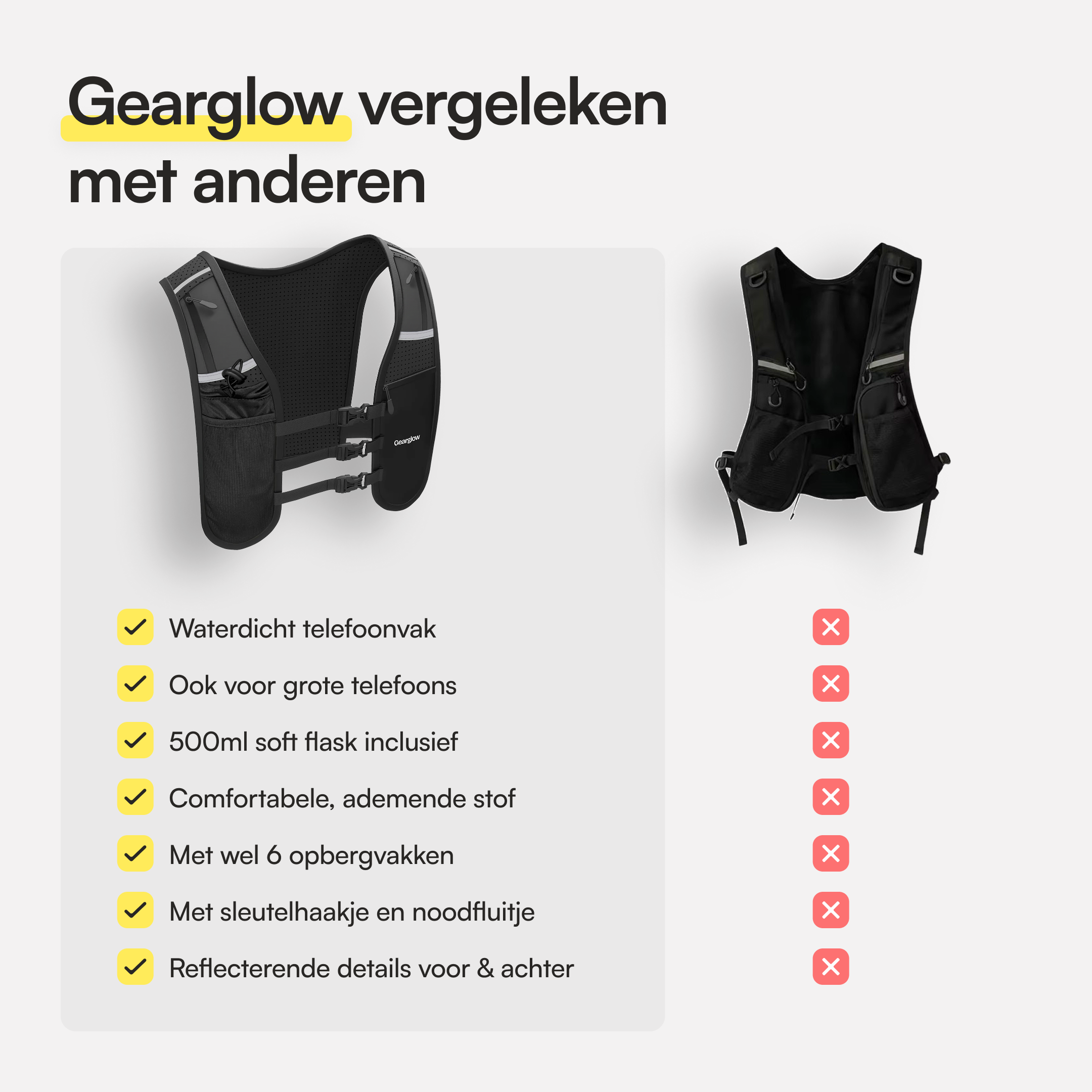 Reflecterend Hardloopvest met 500ml Knijpfles