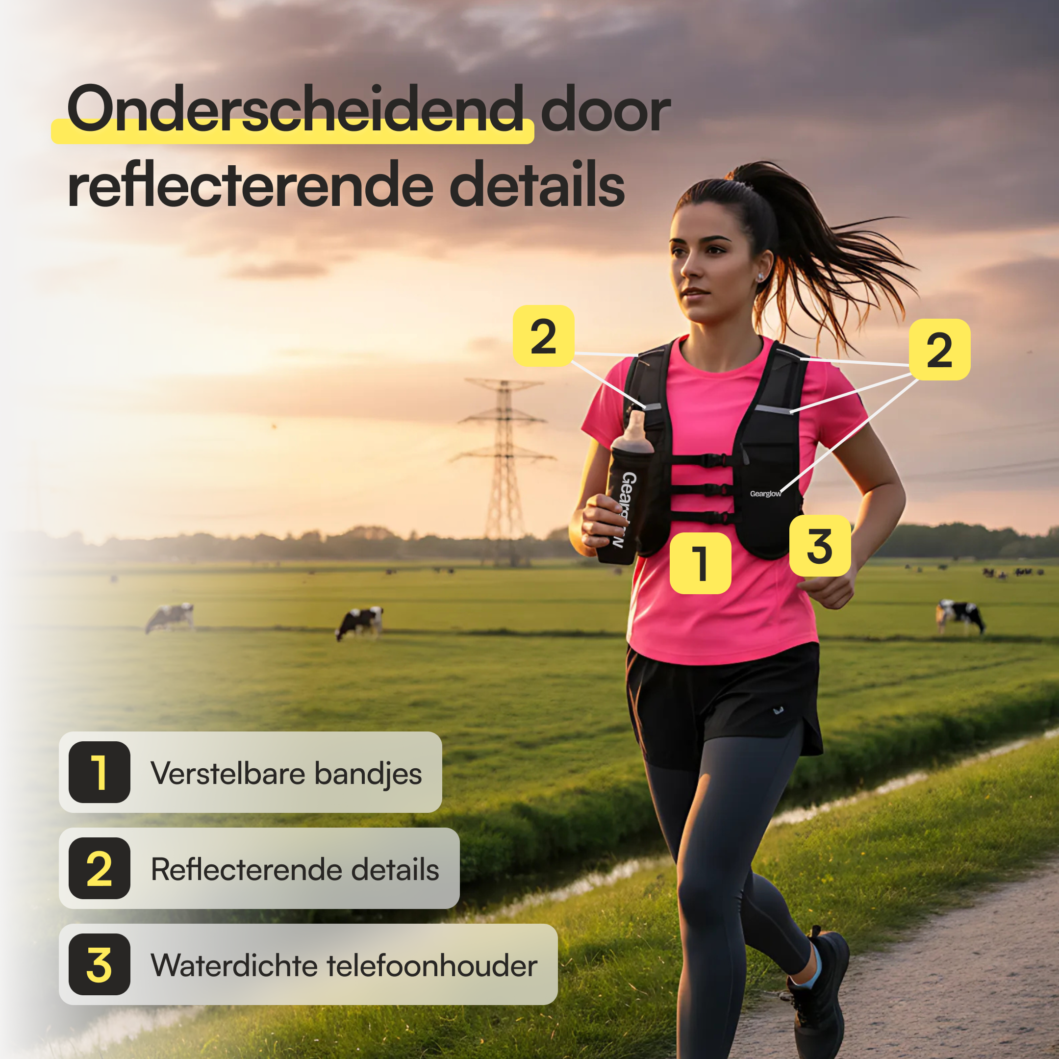 ISEYOU Reflecterend hardloopvest, lichtgewicht ademend vest met waterdichte rits telefoonzak en 7 opbergvakken, verstelbare uniseks uitrusting voor marathon, trailrunning, fietsen, wandelen ISEYOU Reflecterend hardloopvest, lichtgewicht ademend vest met waterdichte rits telefoonzak en 7 opbergvakken, verstelbare uniseks uitrusting voor marathon, trailrunning, fietsen, wandelen