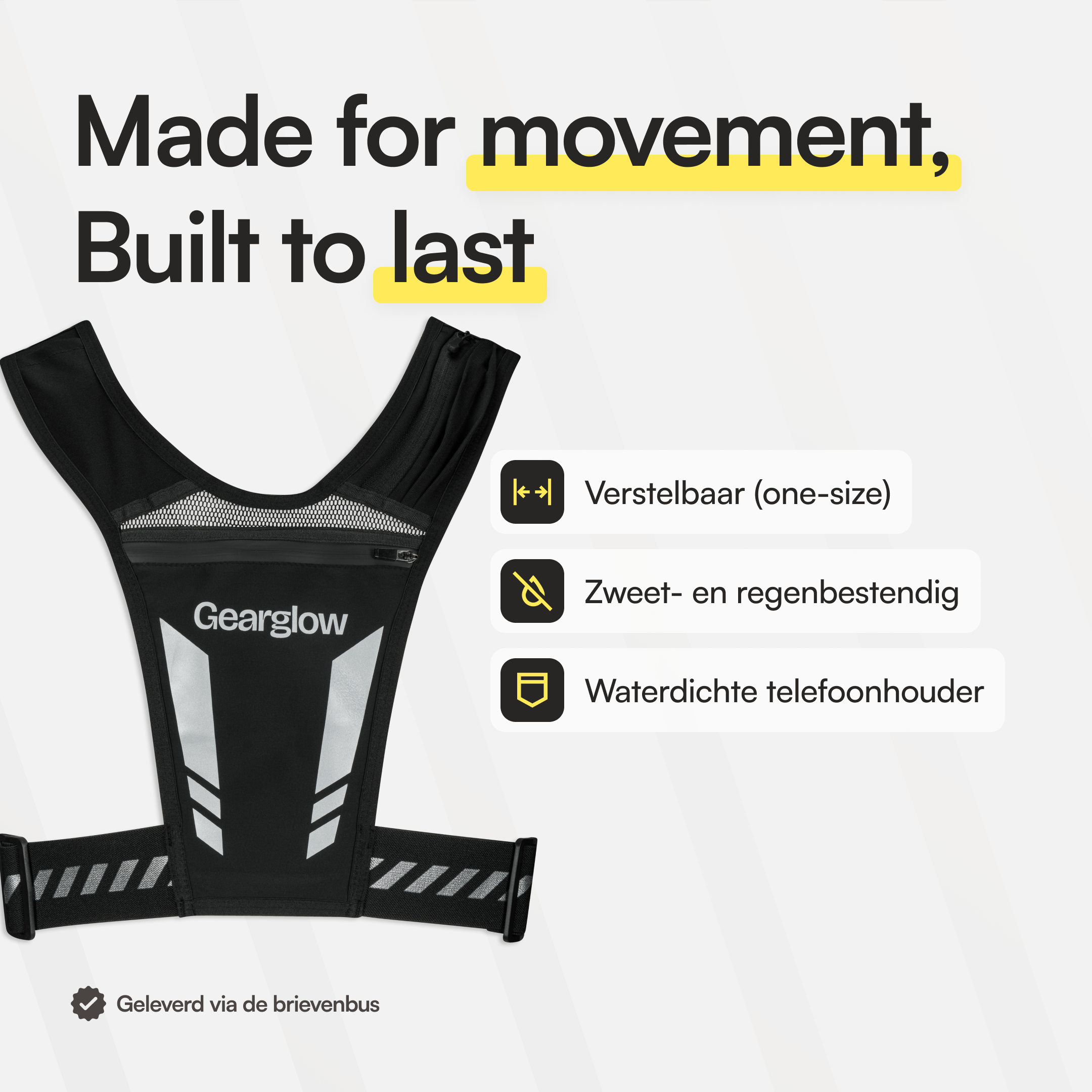 Reflecterend Hardloopvest met Waterdichte Telefoonhouder