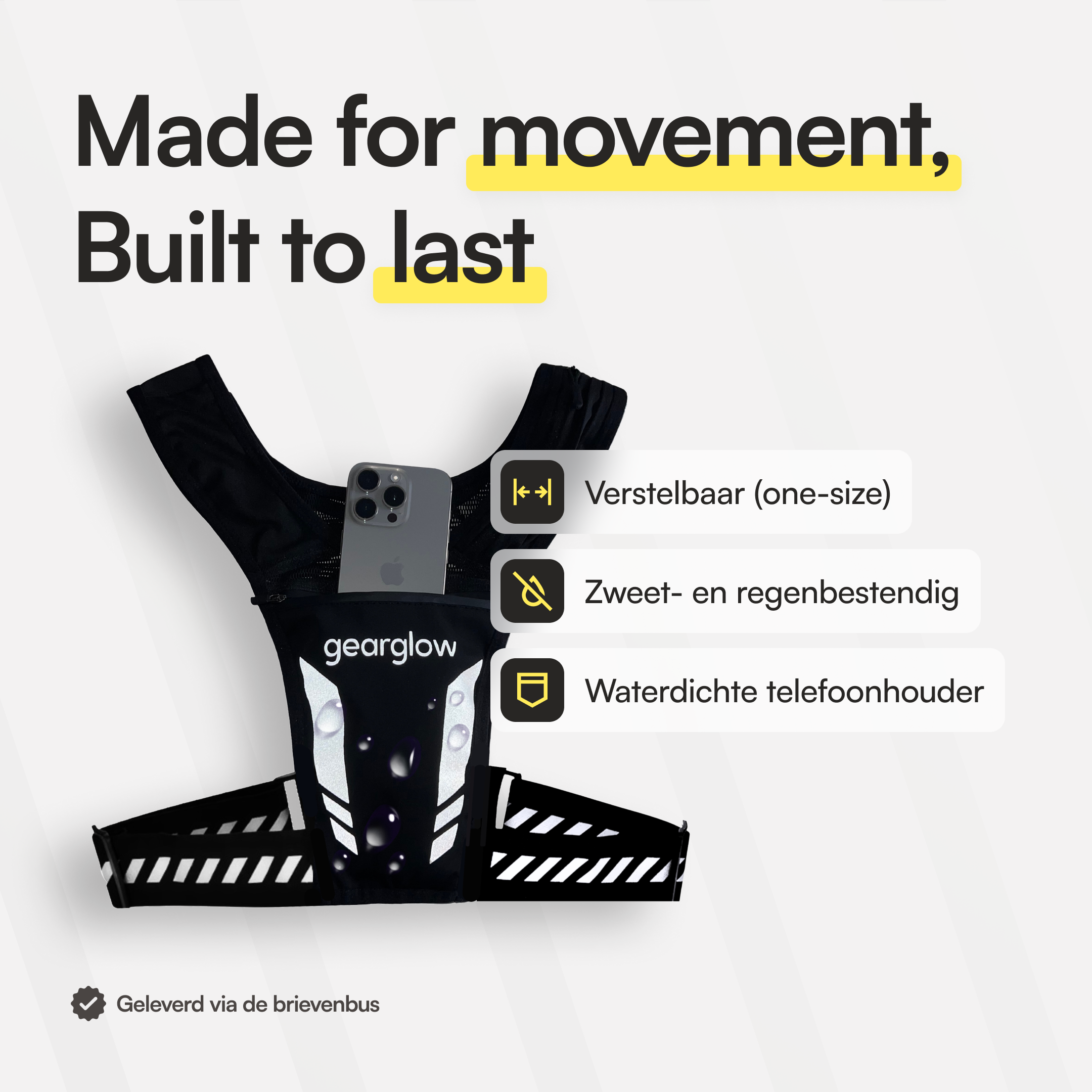 Reflecterend Hardloopvest met Waterdichte Telefoonhouder