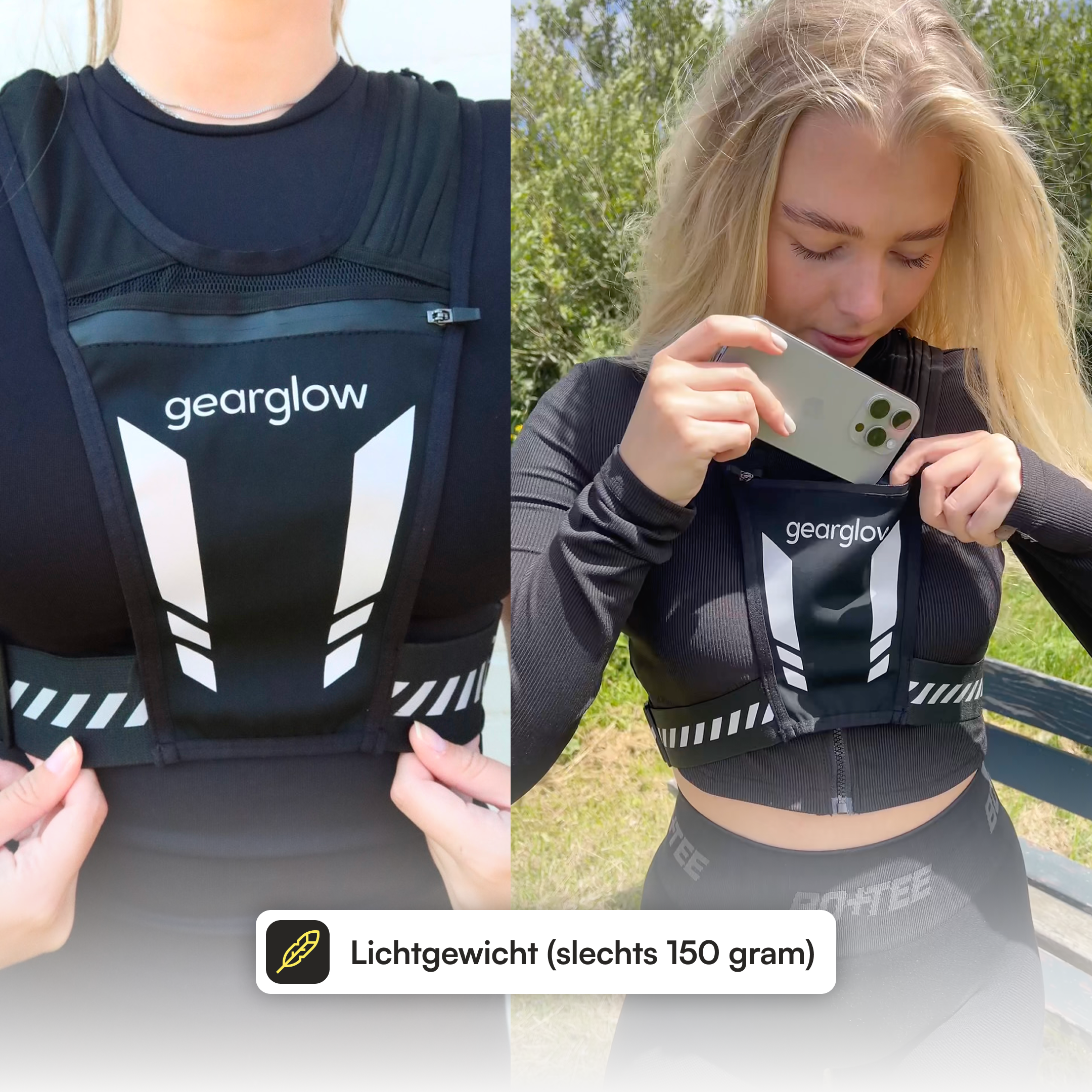 Reflecterend Hardloopvest met Waterdichte Telefoonhouder