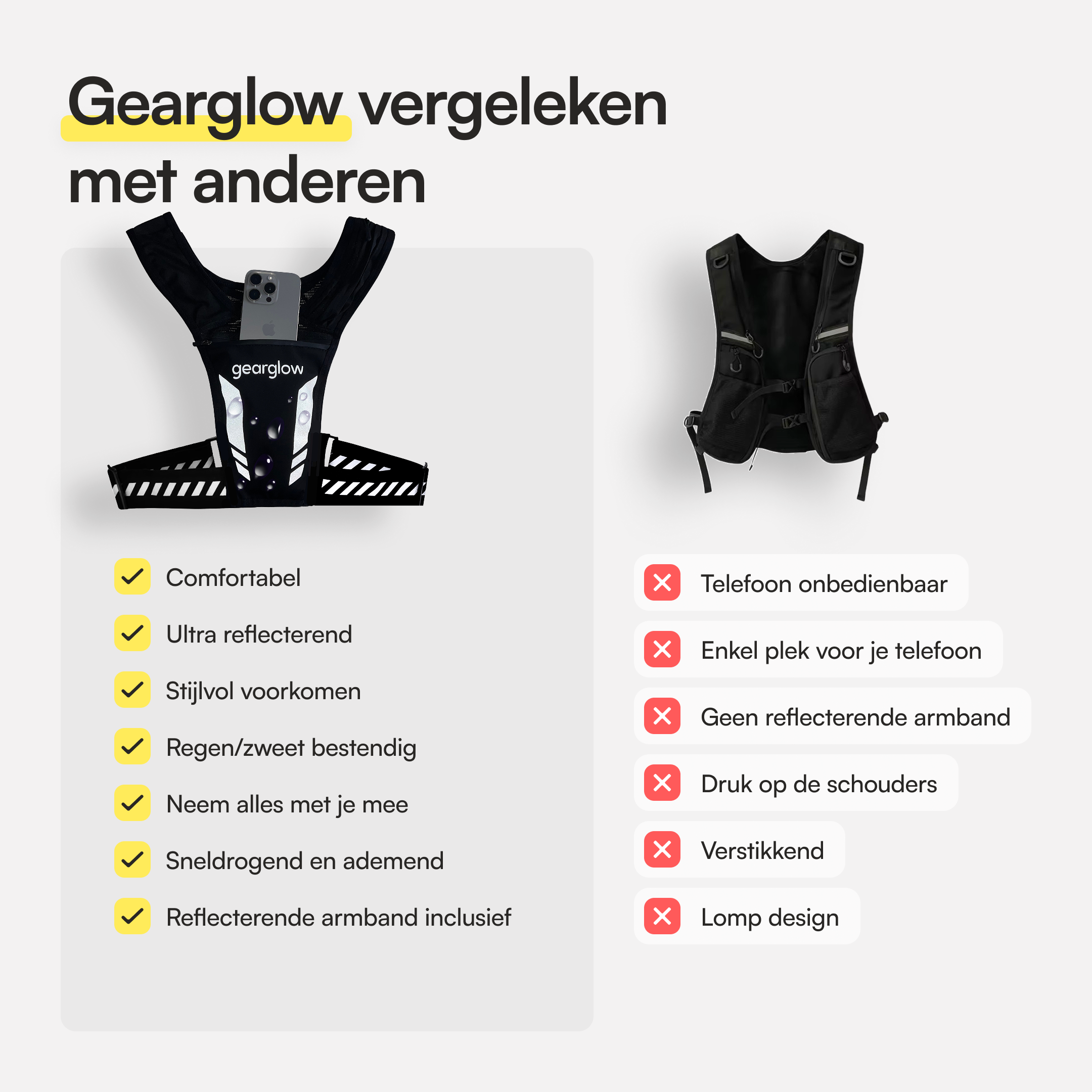 Reflecterend Hardloopvest met Waterdichte Telefoonhouder