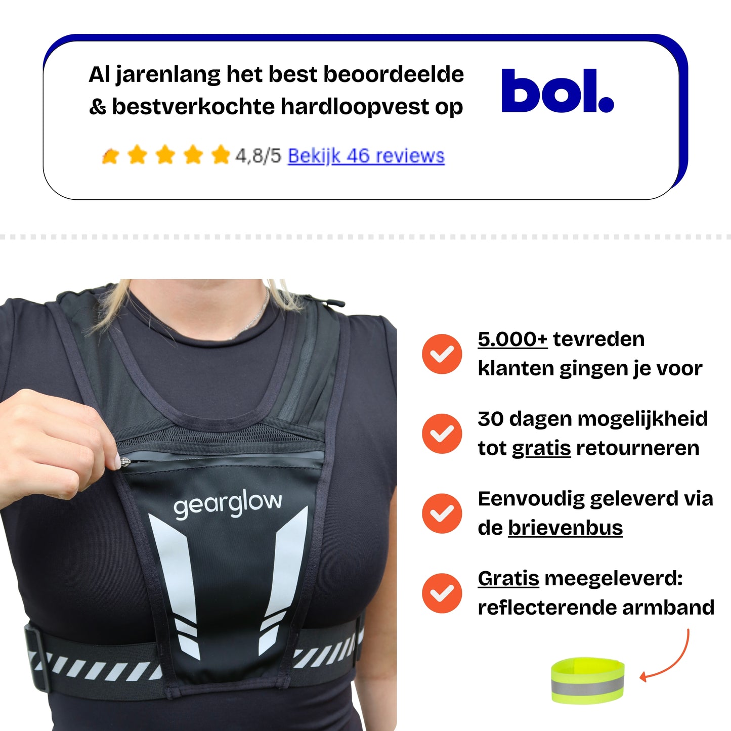 Reflecterend Hardloopvest met Waterdichte Telefoonhouder