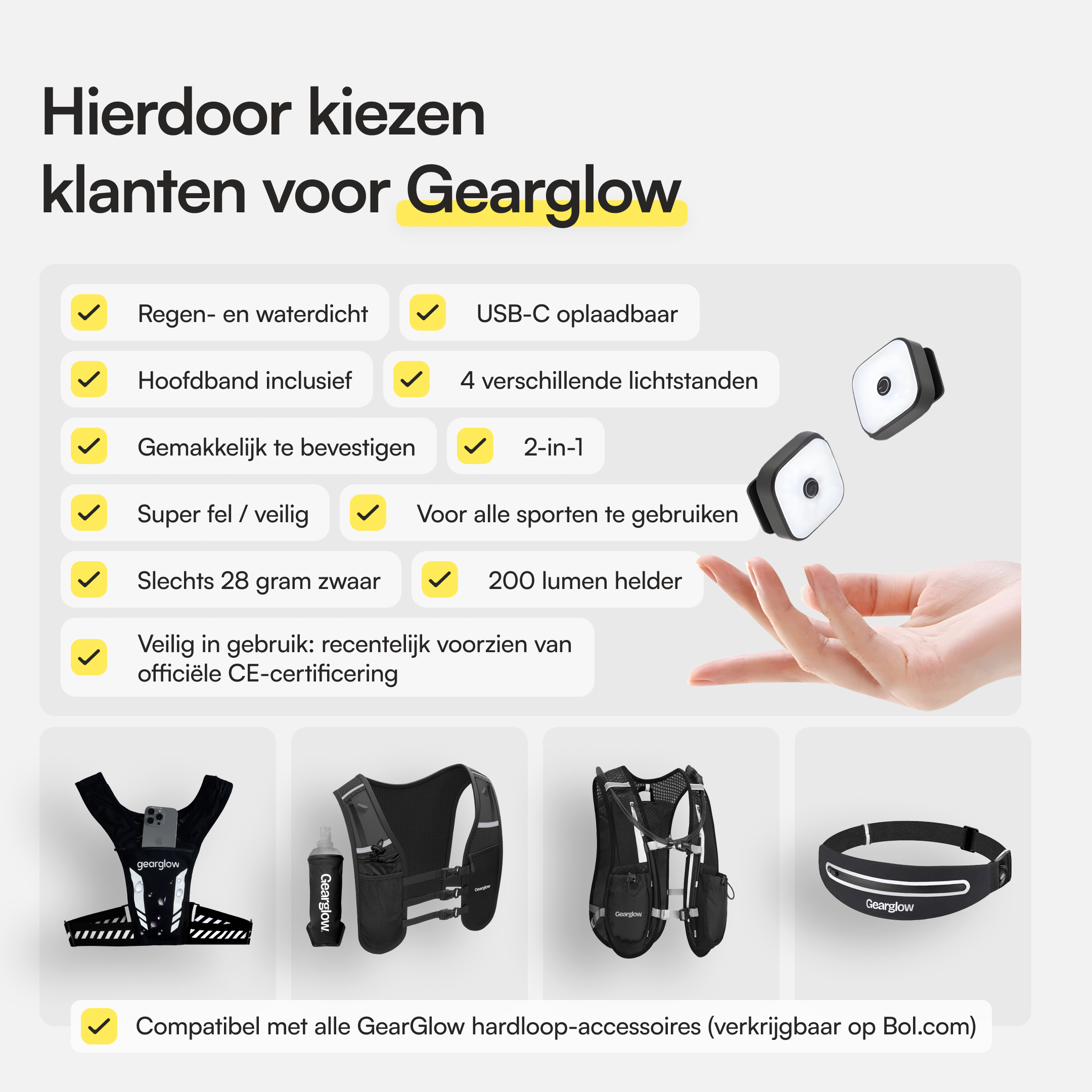 Hardlooplampje clip-on