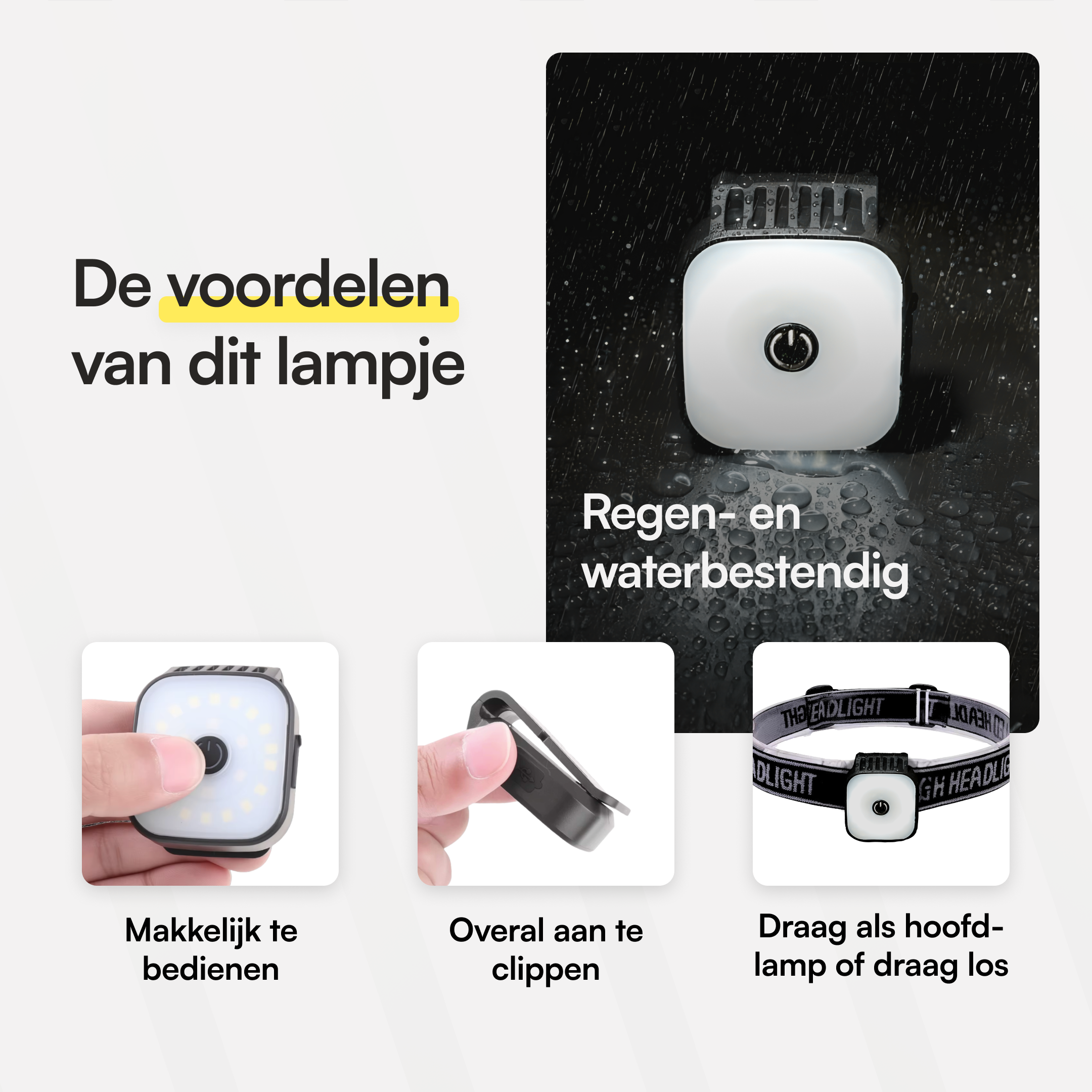 Hardlooplampje clip-on