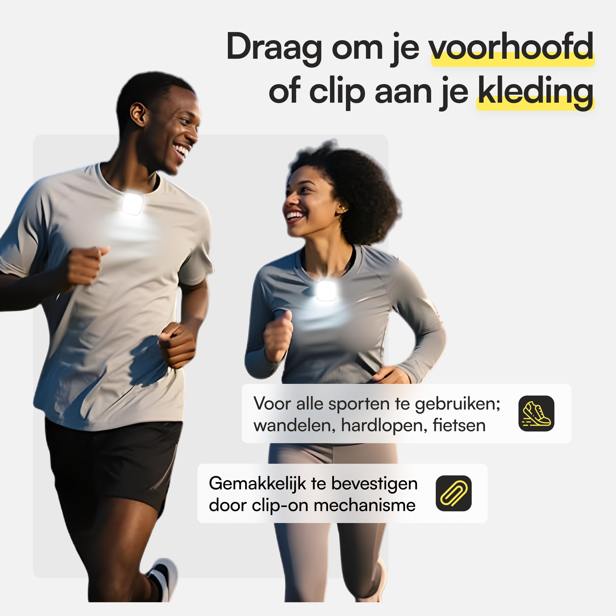 Hardlooplampje clip-on