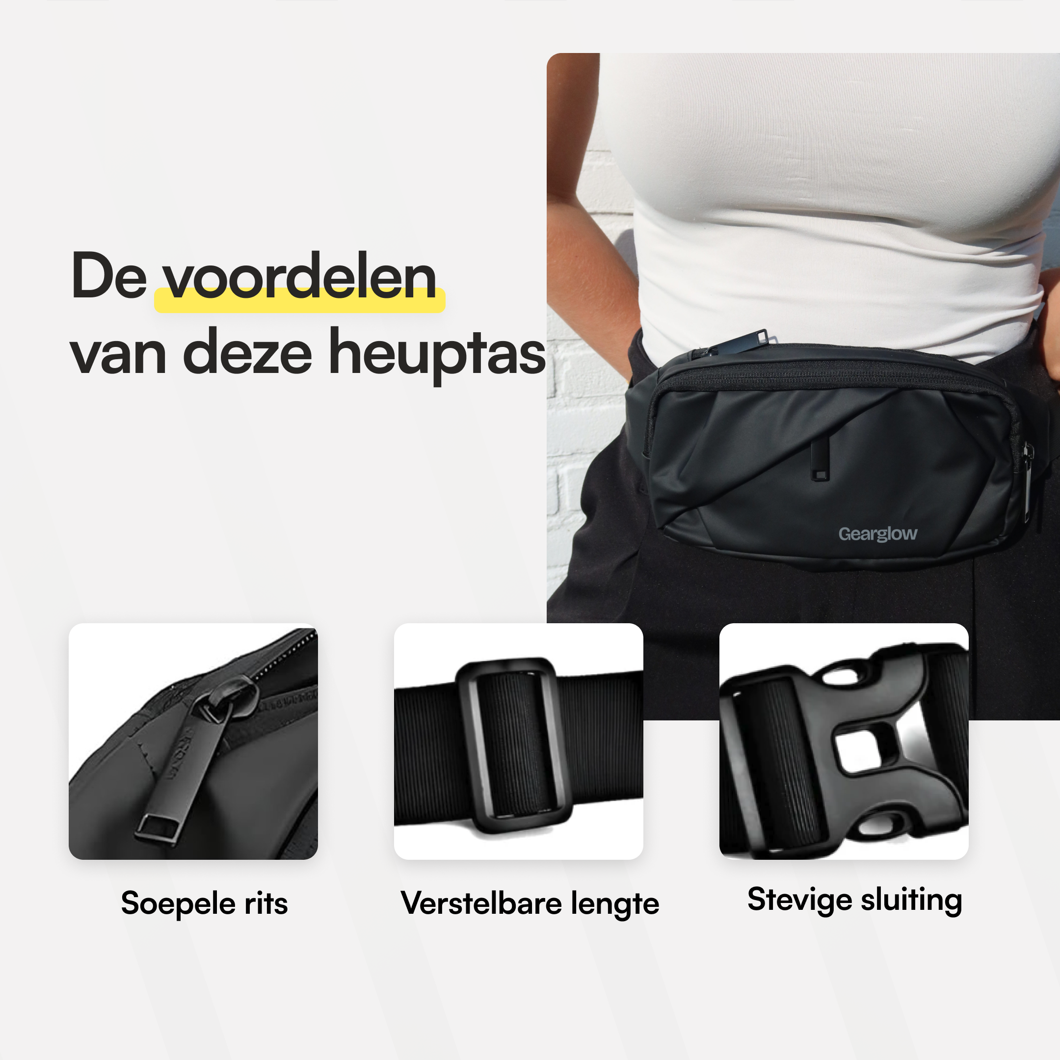 Heuptas zwart - compact & stylish Heuptas zwart - compact & stylish