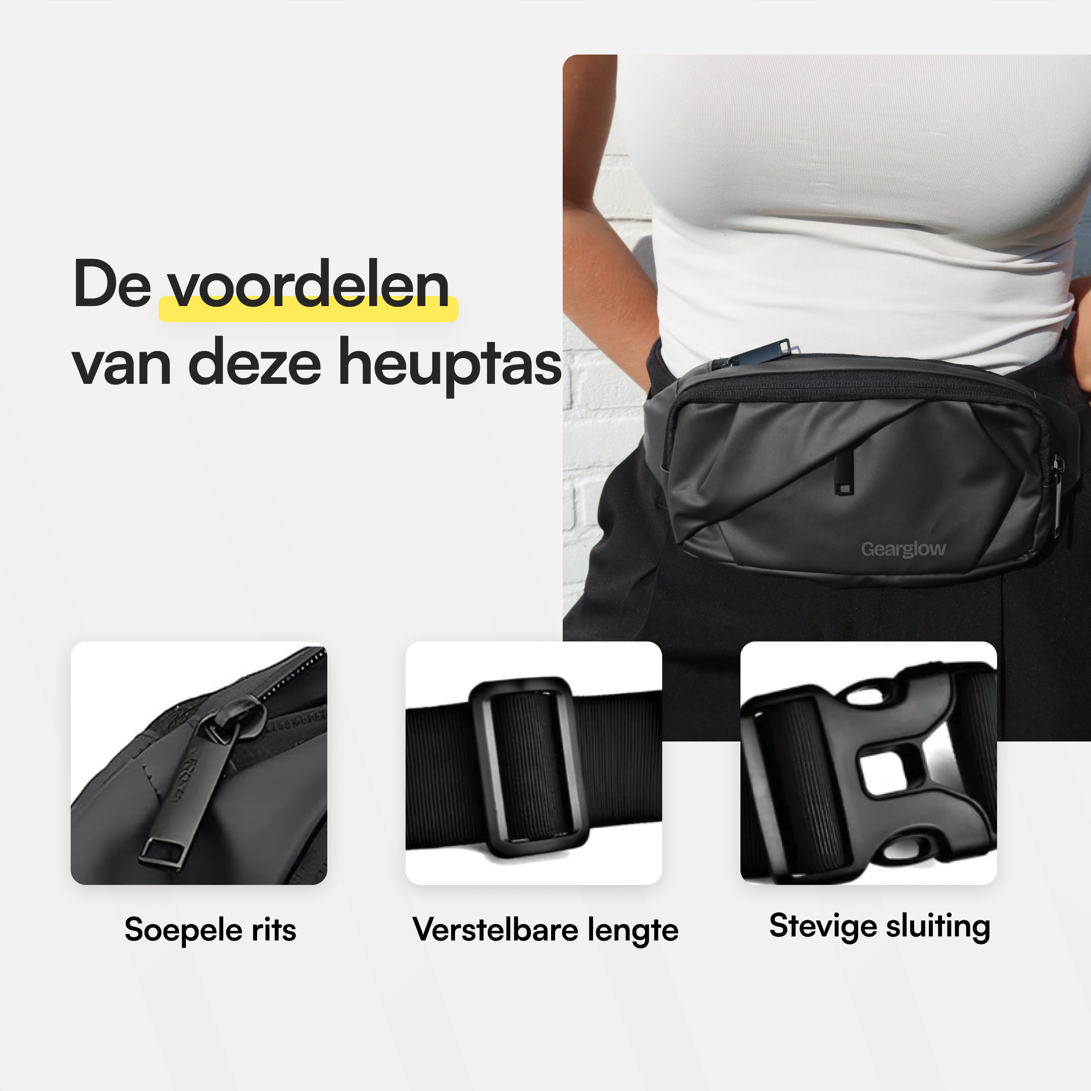 Heuptas - Unisex - Grijs