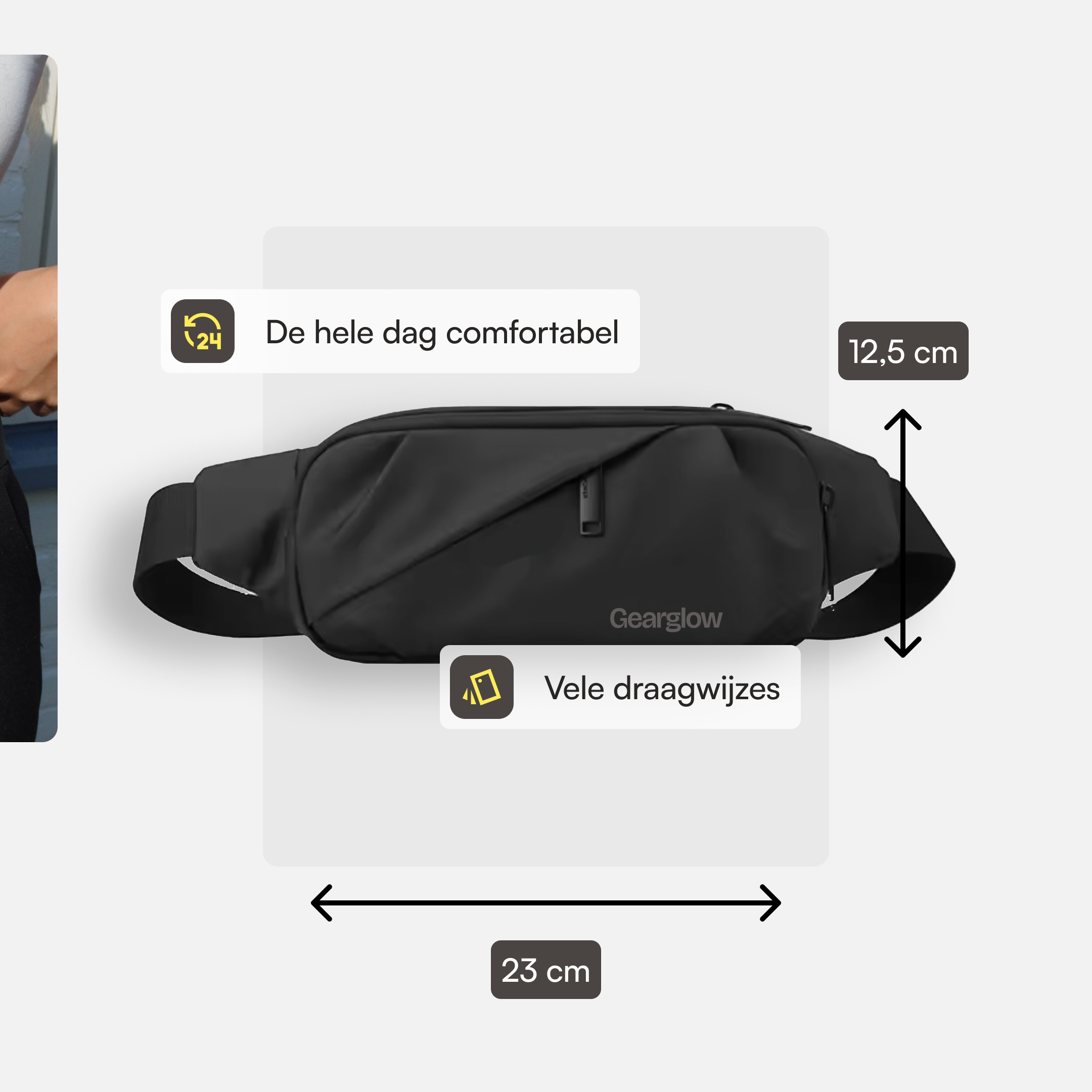 Heuptas - Unisex - Zwart