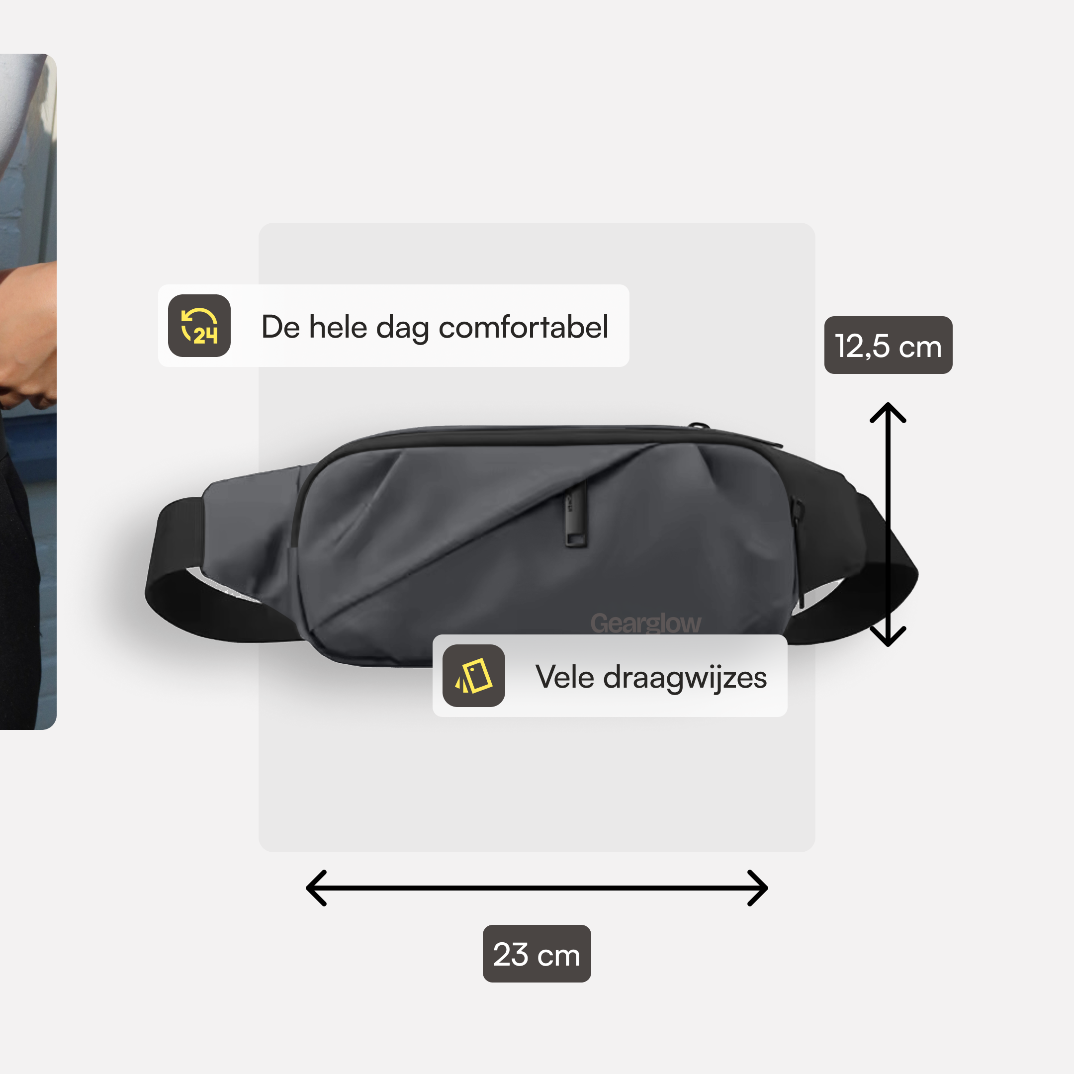 Heuptas - Unisex - Grijs