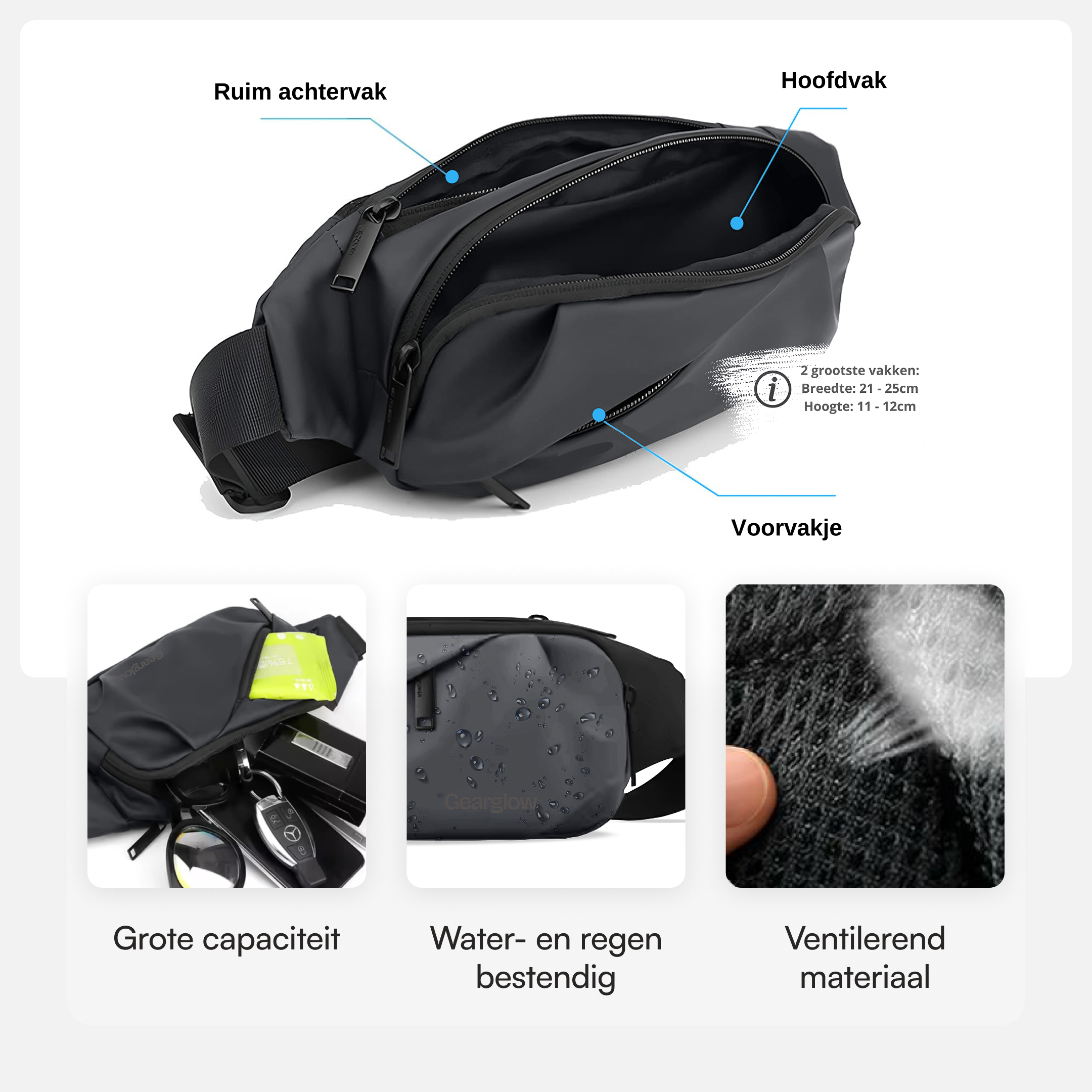 Heuptas - Unisex - Grijs