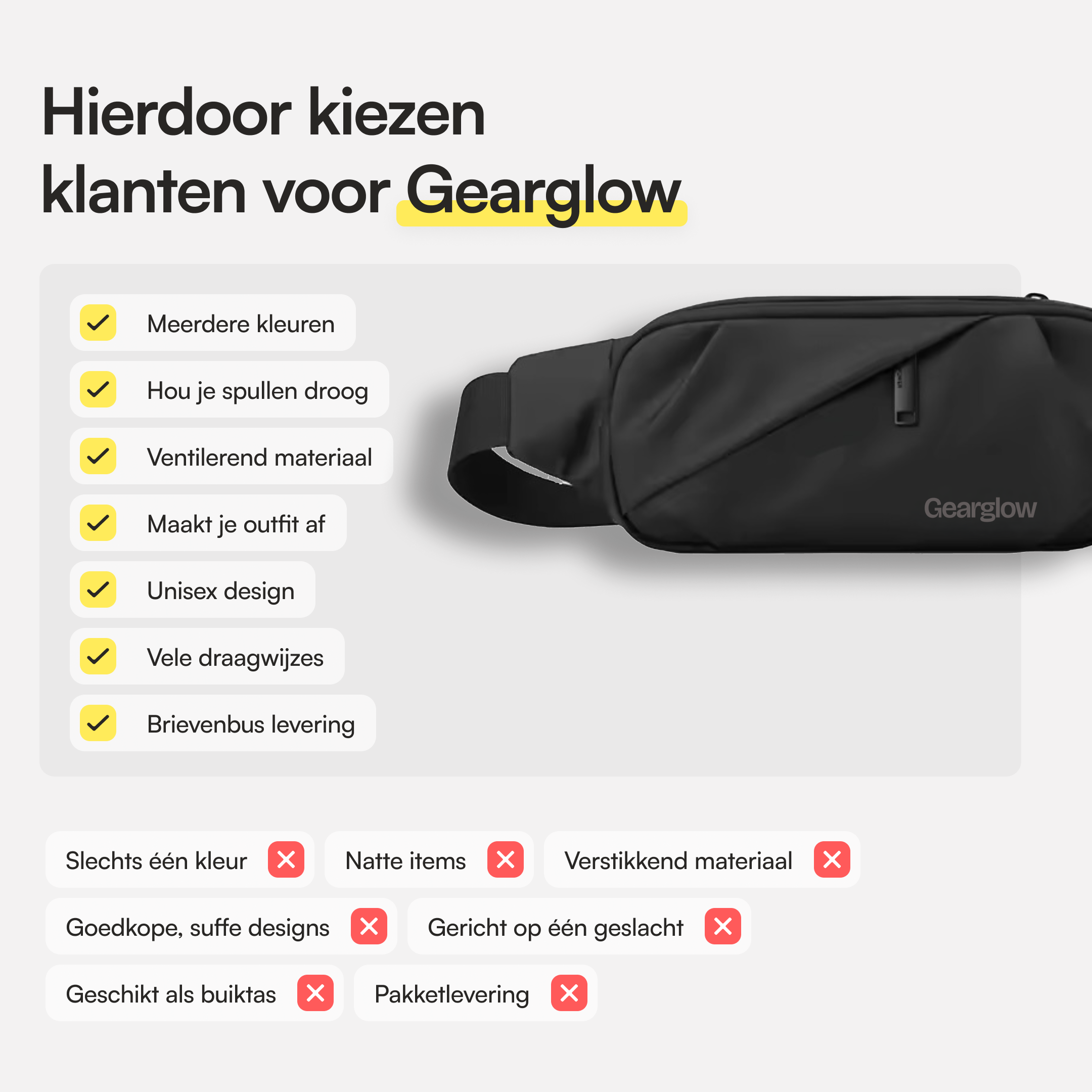 Heuptas - Unisex - Zwart