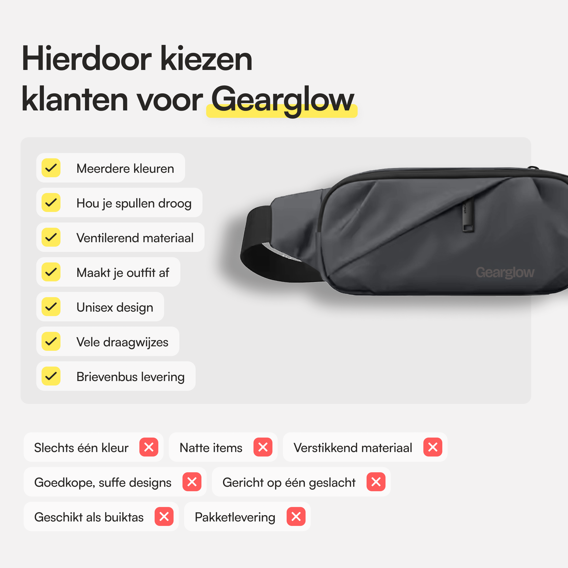 Heuptas - Unisex - Grijs