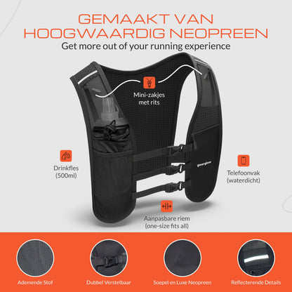 Reflecterend Hardloopvest met 500ml Knijpfles