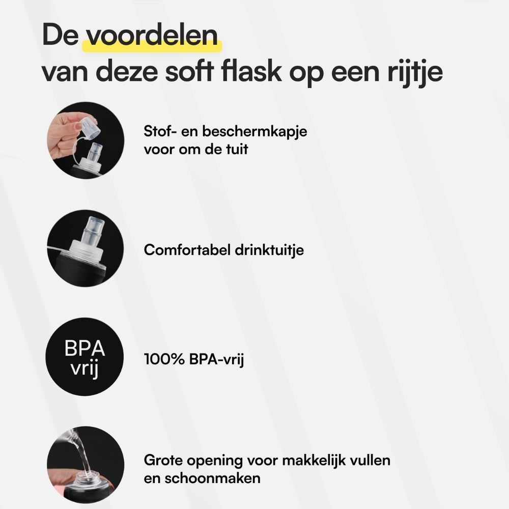 Soft Flask Volledig Zwart (500 ml)