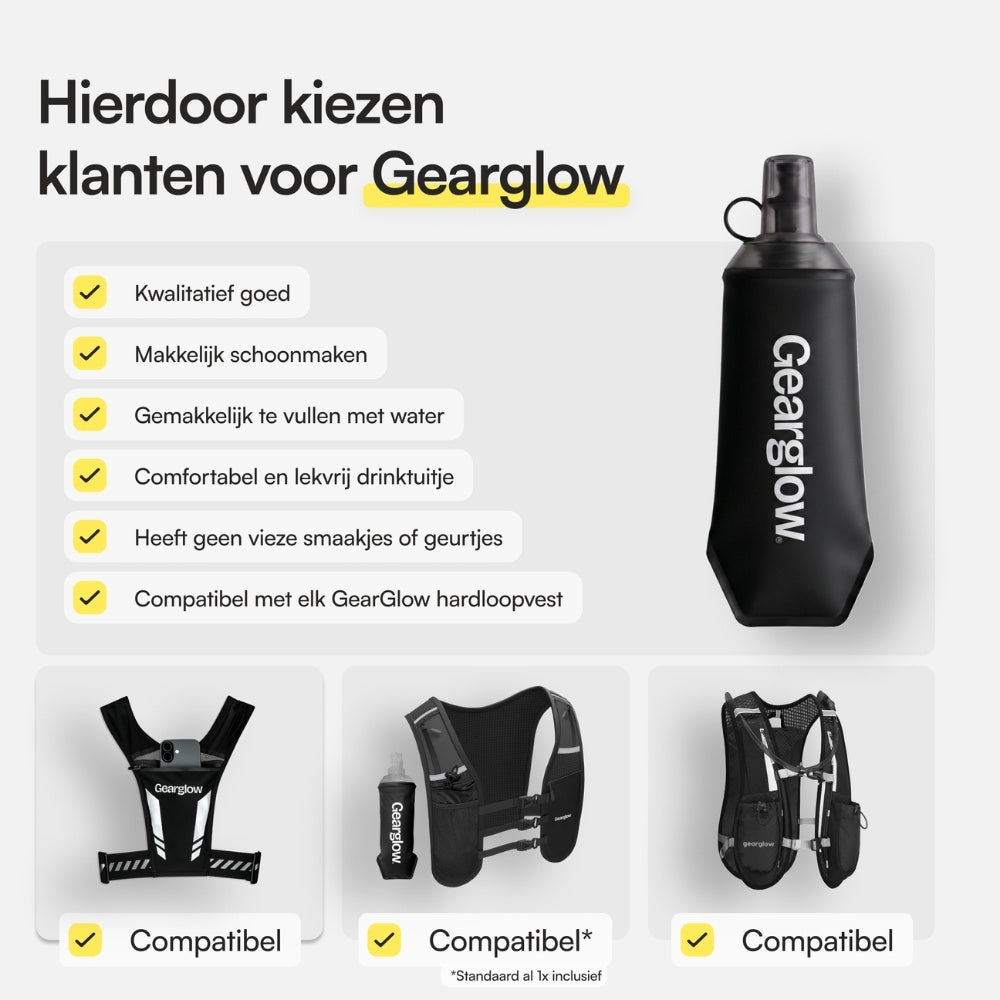 Soft Flask Volledig Zwart (500 ml)