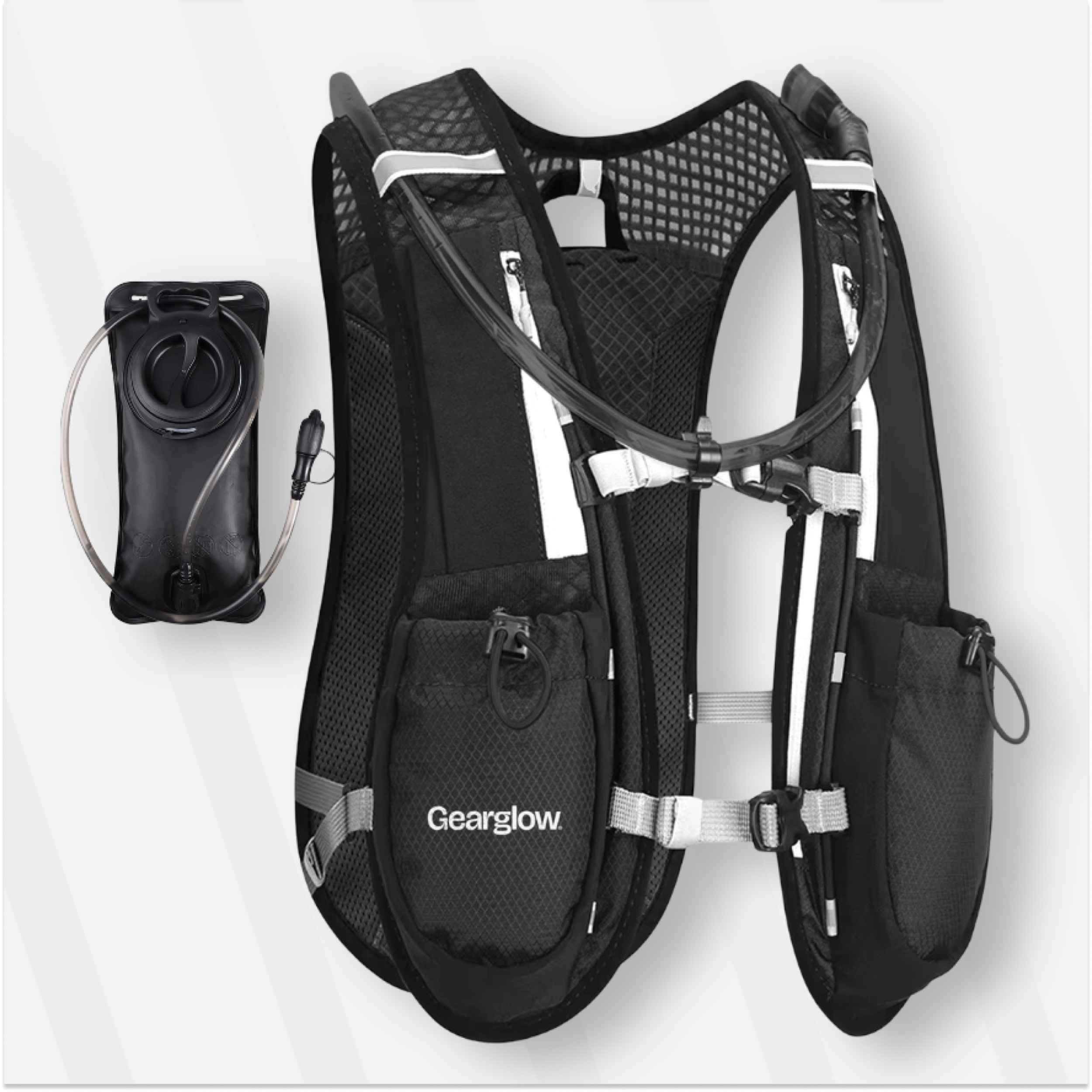 Hardloopvest met 2L Waterzak en Drinkslang