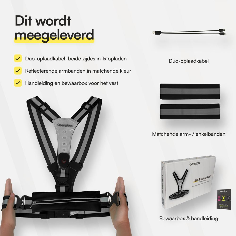 LED Hardloopvest met Verlichting - Zwart