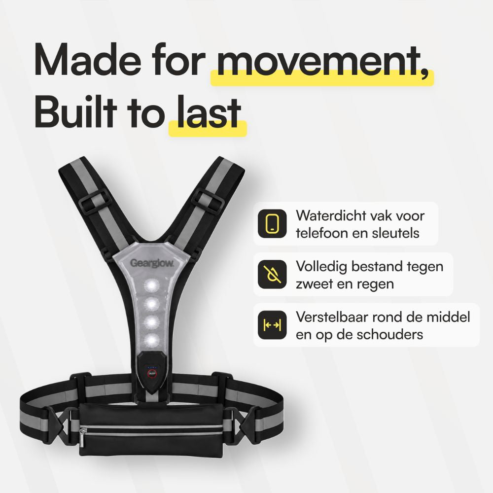 LED Hardloopvest met Verlichting - Zwart