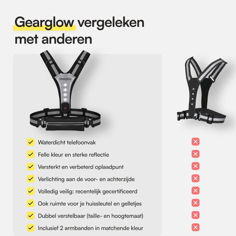 LED Hardloopvest met Verlichting - Zwart