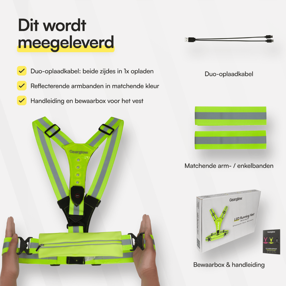 LED Hardloopvest met Verlichting - Geel
